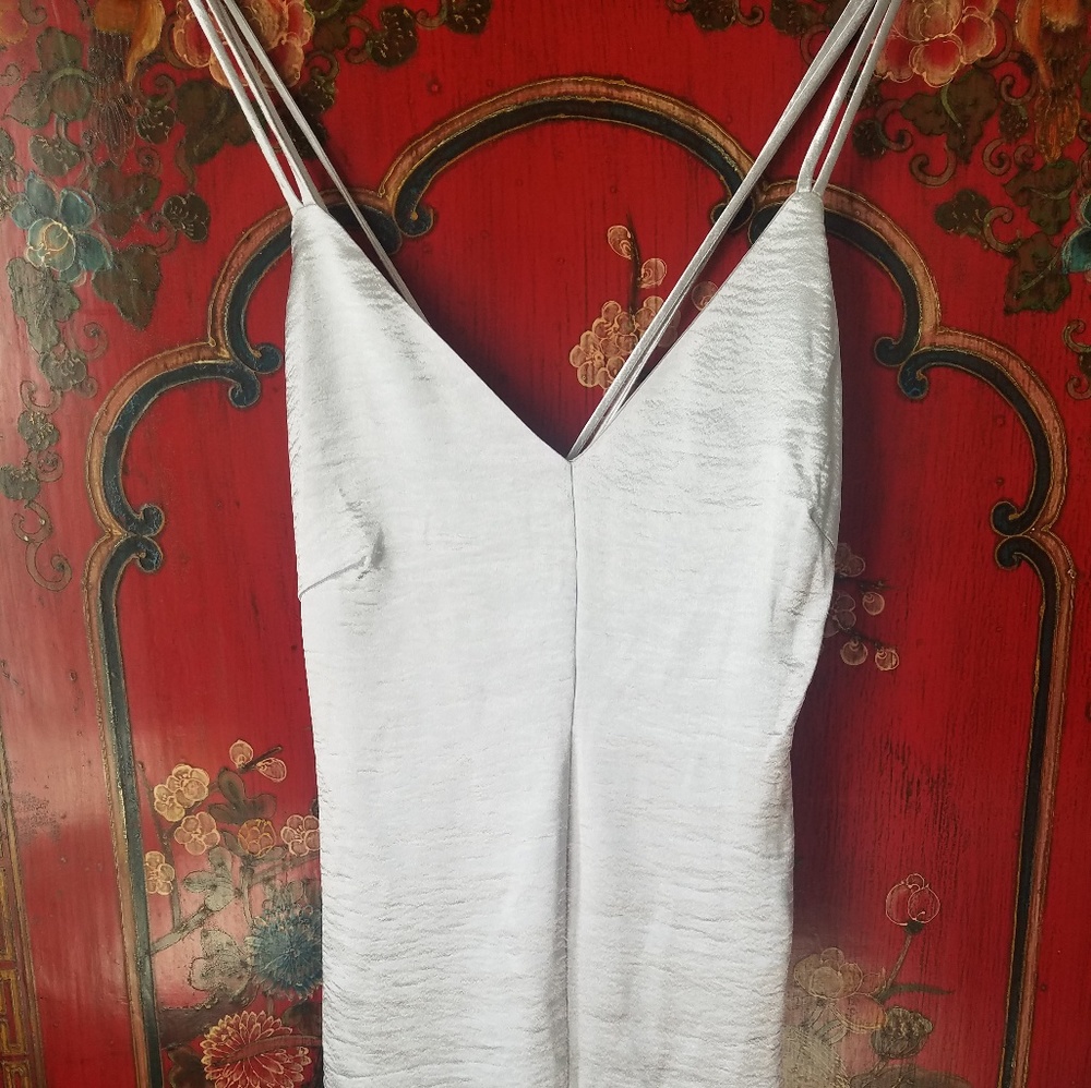 NWT H&M Silver Maxi Slip Dress
